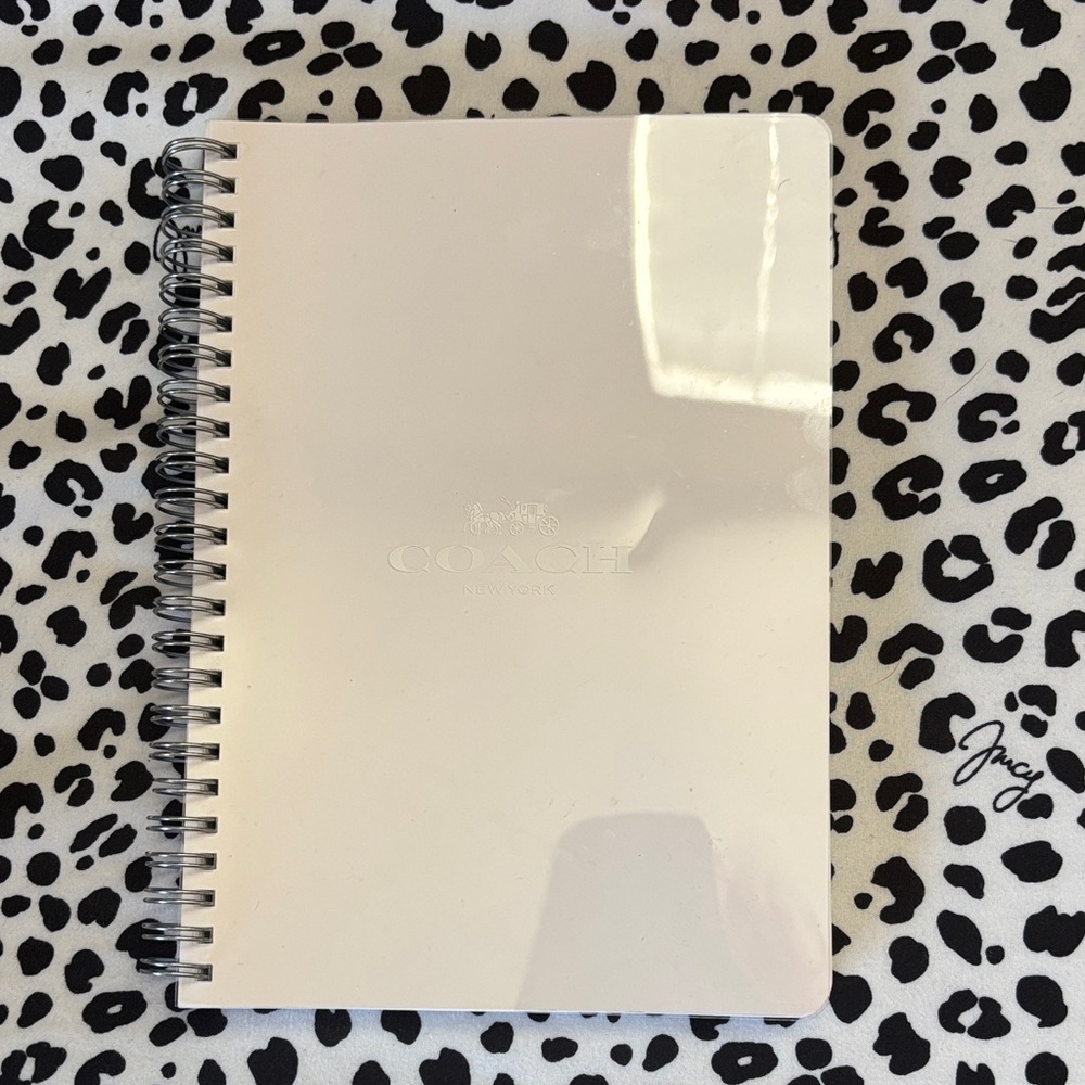 Coach Cream Spiral Notebook